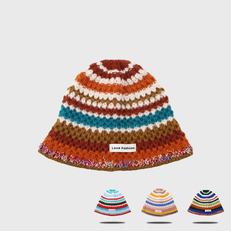 Retro Striped Pullover Hats Women's Winter Knitted Woolen Hat Thickened Warm Ear Protection Beanies Caps
Retro Striped Pullover Hats Women's Winter Knitted Woolen Hat Thickened Warm Ear Protection Beanies Caps