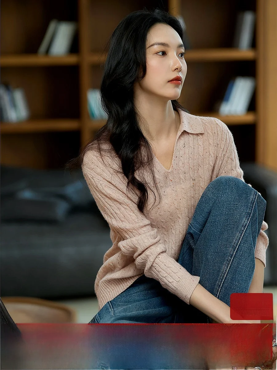 Xiao Han Ge Knitted Sweater Wool Camere Vintage Turn-down Collar Twist Flower Artistic Sle Women's Casual Faion Autumn
Xiao Han Ge Knitted Sweater Wool Camere Vintage Turn-down Collar Twist Flower Artistic Sle Women's Casual Faion Autumn