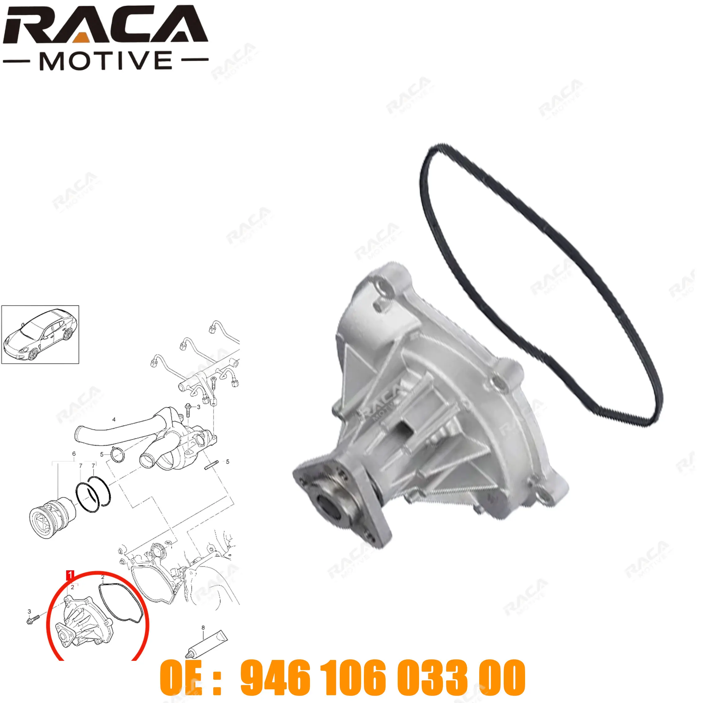 Engine Coolant Water Pump with Sealing Ring for Porsche Panamera 970 2010-2016, Cayenne 92A 9Pa, Macan 95B 94610603300
Engine Coolant Water Pump with Sealing Ring for Porsche Panamera 970 2010-2016, Cayenne 92A 9Pa, Macan 95B 94610603300