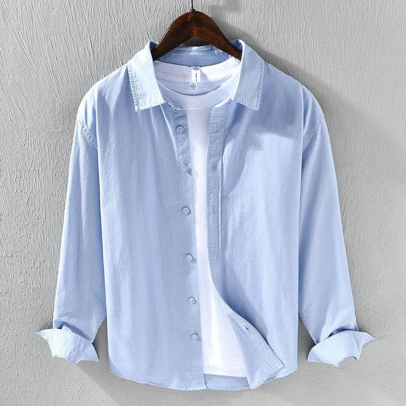 White Long Sleeve Men's Shirt Youthful Simple Style Deformable Resistant Summer Fashion Inner Wear Pure Color Male Garment
White Long Sleeve Men's Shirt Youthful Simple Style Deformable Resistant Summer Fashion Inner Wear Pure Color Male Garment