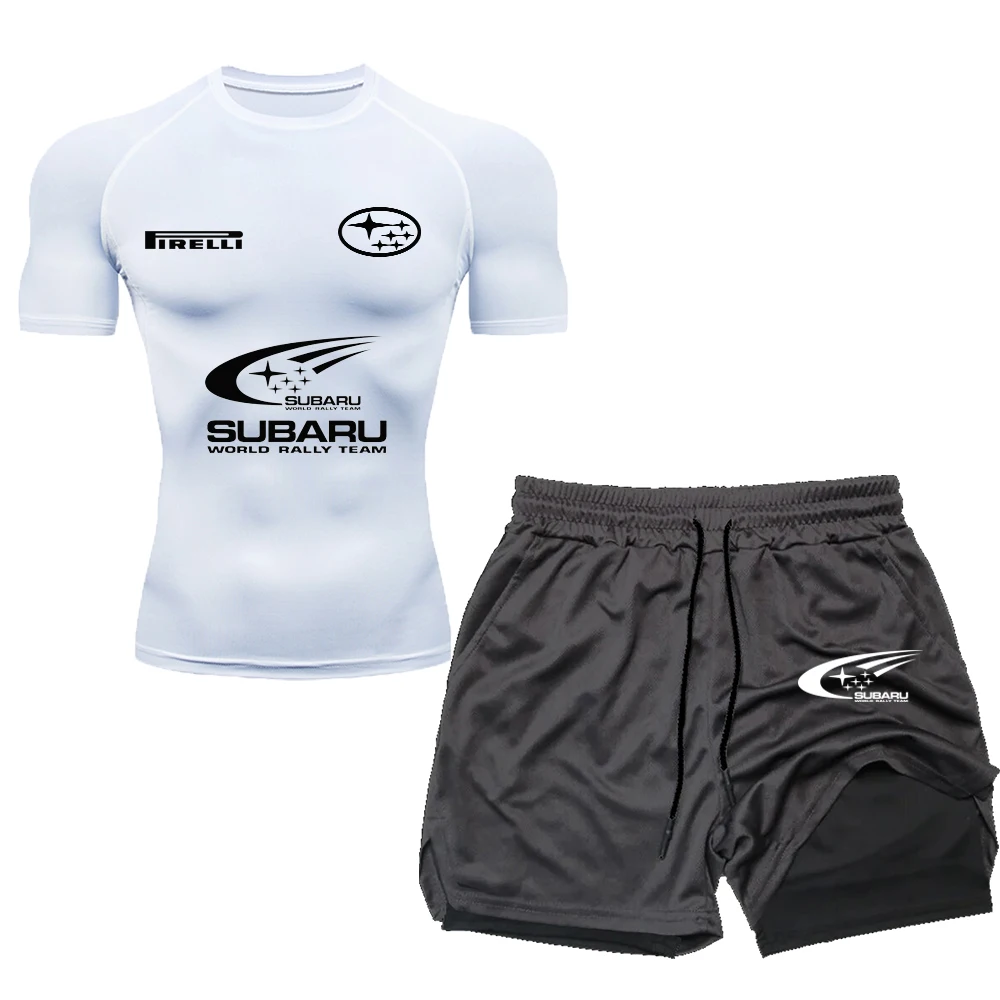 SUBARU Men's Compression T-Shirt + Sports Shorts 2-in-1, 2-Piece Set, with Running and Gym SUBARU Racing Printed Short-Sleeved S
SUBARU Men's Compression T-Shirt + Sports Shorts 2-in-1, 2-Piece Set, with Running and Gym SUBARU Racing Printed Short-Sleeved S