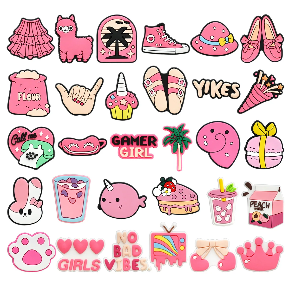 Cute Pink Shoe Charms for Crocs Pin Accessories Shoe Wristband DIY Decoration Women Christmas Party Gifts
Cute Pink Shoe Charms for Crocs Pin Accessories Shoe Wristband DIY Decoration Women Christmas Party Gifts