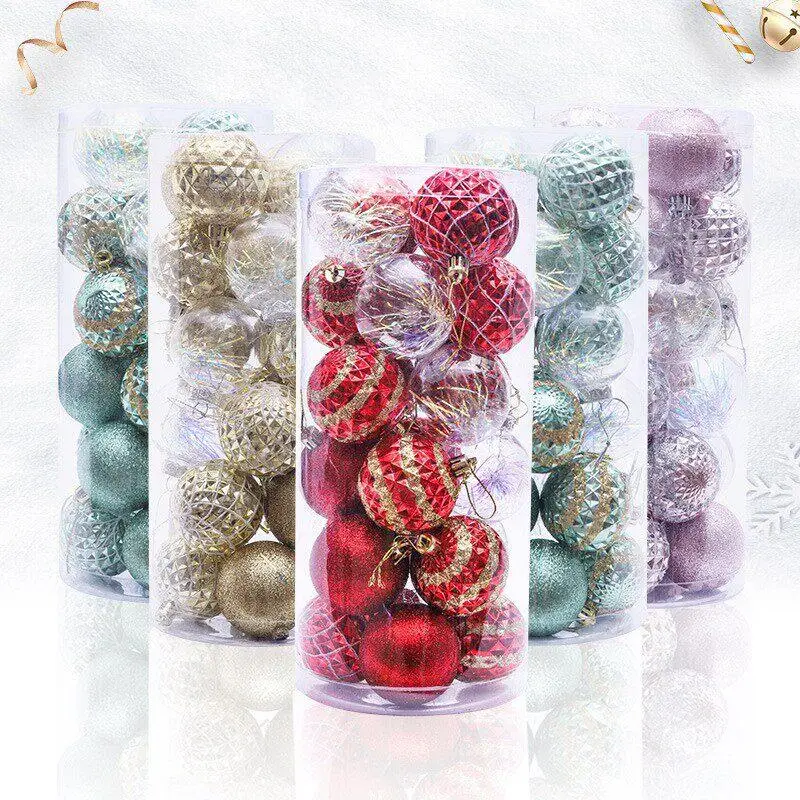 Christmas Decorations 6cm Painted Electroplated Hanging Balls 24pcs Set Christmas Tree Ornaments Festive Supplies
Christmas Decorations 6cm Painted Electroplated Hanging Balls 24pcs Set Christmas Tree Ornaments Festive Supplies