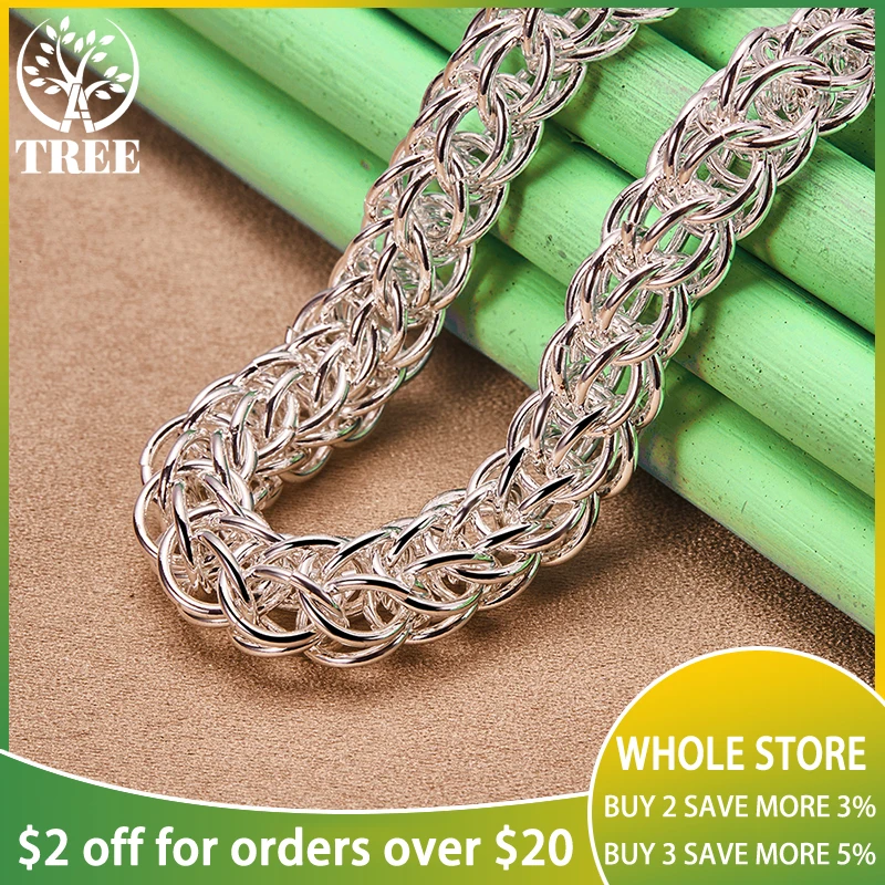 ALITREE 925 Sterling Silver OT Buckle Multi Circle Wide Necklace For Man Women Chain Party Engagement Wedding Fashion Jewelry
ALITREE 925 Sterling Silver OT Buckle Multi Circle Wide Necklace For Man Women Chain Party Engagement Wedding Fashion Jewelry