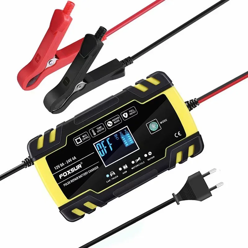 12V 24V 8A Automatic Battery Charger 3-stage Pulse Repair LCD Display Smart Car Battery Charger GEL Lead-Acid WETF
12V 24V 8A Automatic Battery Charger 3-stage Pulse Repair LCD Display Smart Car Battery Charger GEL Lead-Acid WETF