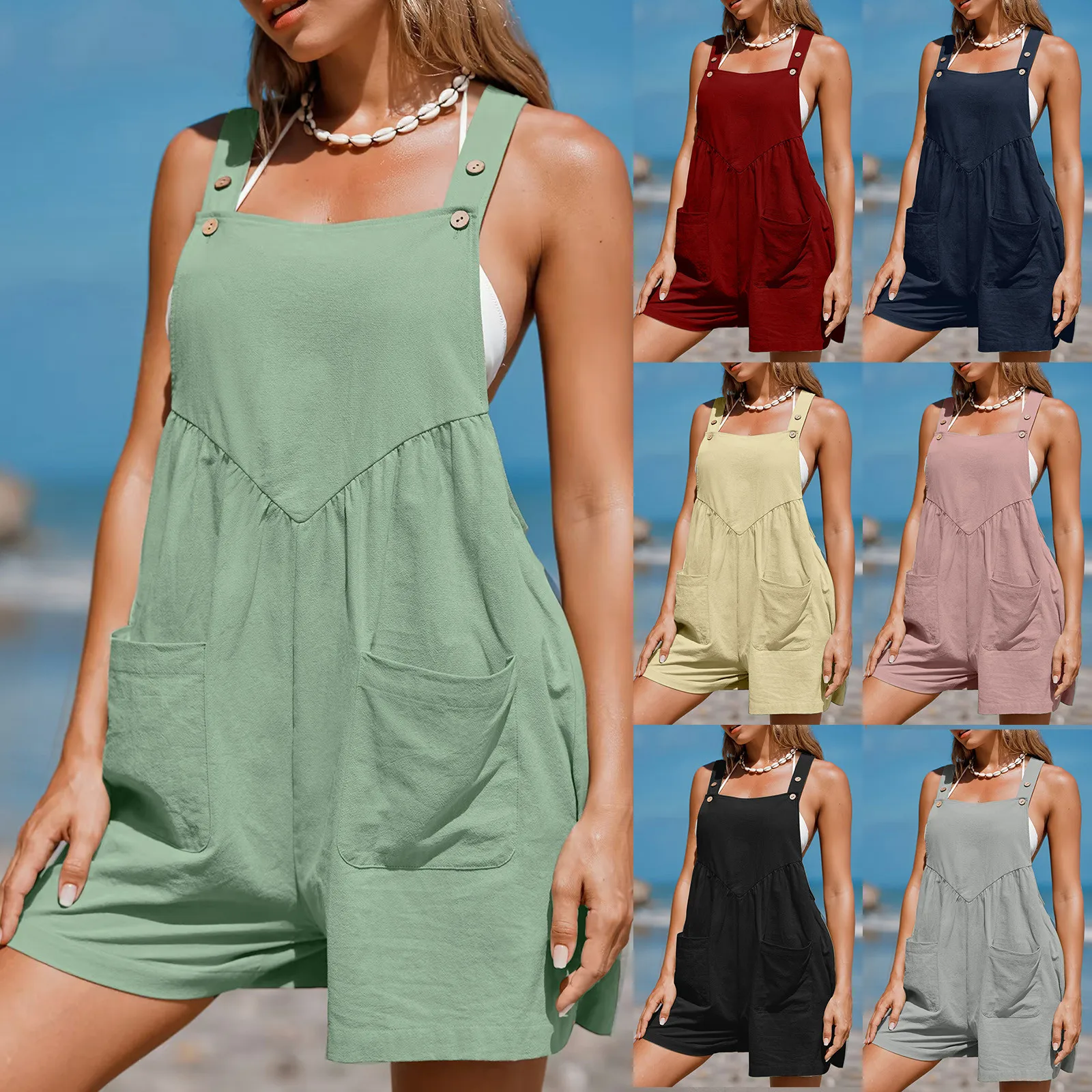 2024 Summer New Pregnant Women's Solid Color Suspender Jumpsuit With Adjustable Waist Comfortable Casual Women's Shorts
2024 Summer New Pregnant Women's Solid Color Suspender Jumpsuit With Adjustable Waist Comfortable Casual Women's Shorts