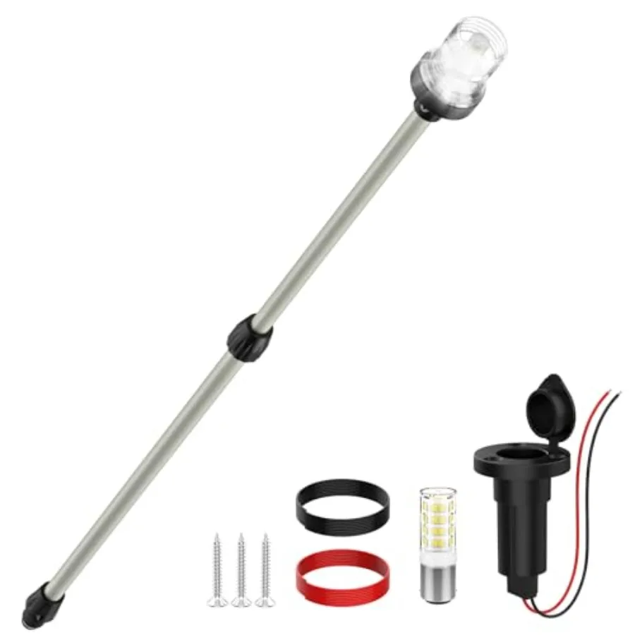 Stern Light Boat Anchor Light 26" 48" Telescoping Pole Boat Lights with Base Marine Navigation Lights for Boats LED for Pontoon
Stern Light Boat Anchor Light 26" 48" Telescoping Pole Boat Lights with Base Marine Navigation Lights for Boats LED for Pontoon