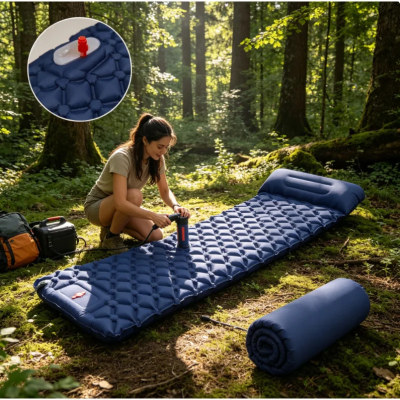 Built-in Pump Ultralight Inflatable Camping Mattress, with Pillows Air Sleeping Pad for Hiking Outdoor
Built-in Pump Ultralight Inflatable Camping Mattress, with Pillows Air Sleeping Pad for Hiking Outdoor