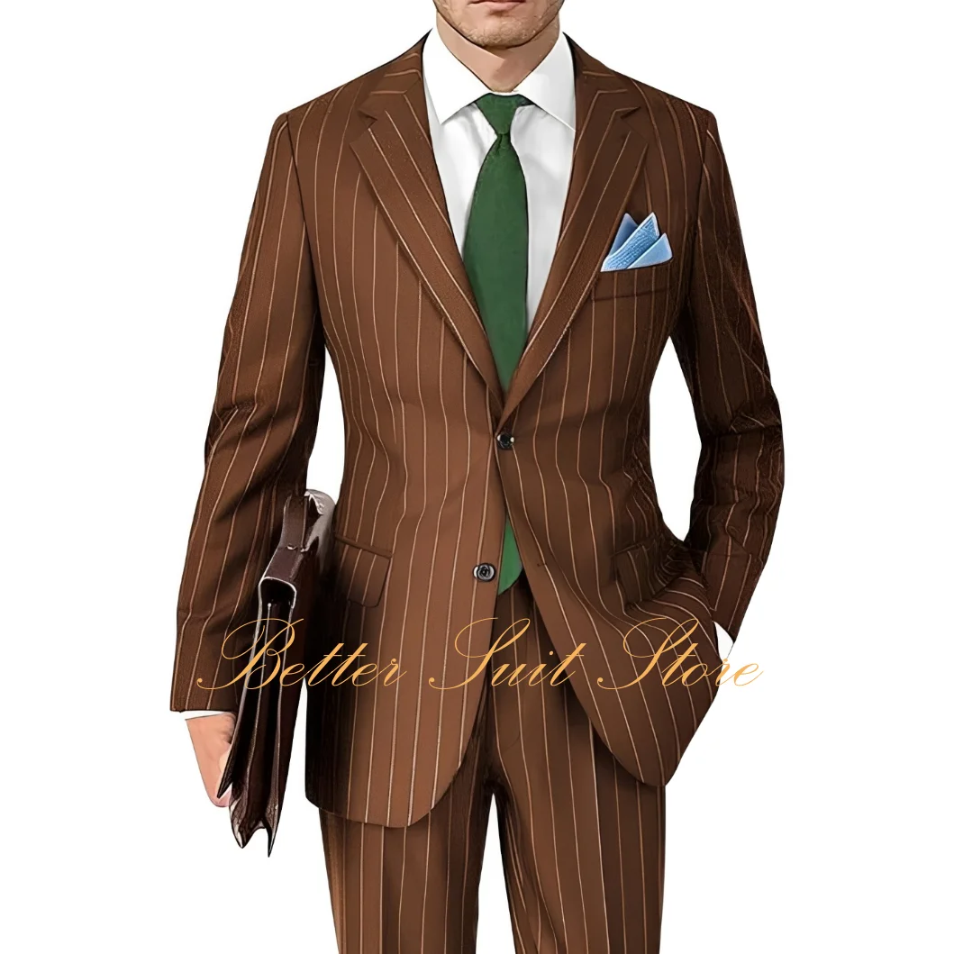 Men's Pinstripe Suit Classic Fit 2 Piece Striped Suits for Formal Business Wedding Prom Men Suits
Men's Pinstripe Suit Classic Fit 2 Piece Striped Suits for Formal Business Wedding Prom Men Suits