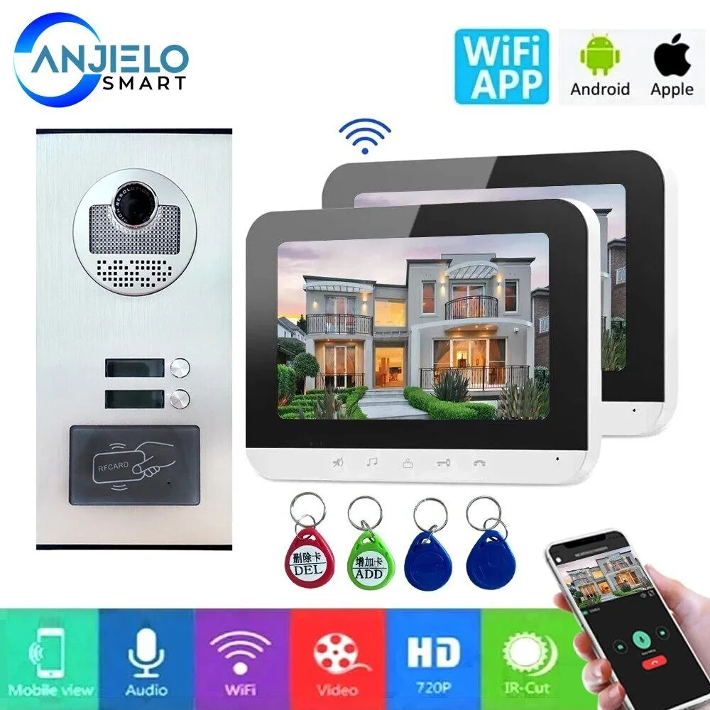 ANJIELO SMART 7" WiFi Video Doorbell, 720P, Night Vision, IP65 Waterproof, 2.4GHz, Multi-Intercom, RFID, Remote Unlock
ANJIELO SMART 7" WiFi Video Doorbell, 720P, Night Vision, IP65 Waterproof, 2.4GHz, Multi-Intercom, RFID, Remote Unlock