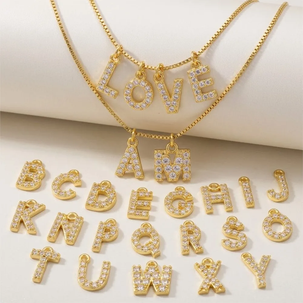 5Pcs Gold Brass Cubic Zirconia Crystal 26 Alphabet Charms Pendants DIY Women Necklace Earring Bracelet Jewelry Making Accessorie
5Pcs Gold Brass Cubic Zirconia Crystal 26 Alphabet Charms Pendants DIY Women Necklace Earring Bracelet Jewelry Making Accessorie