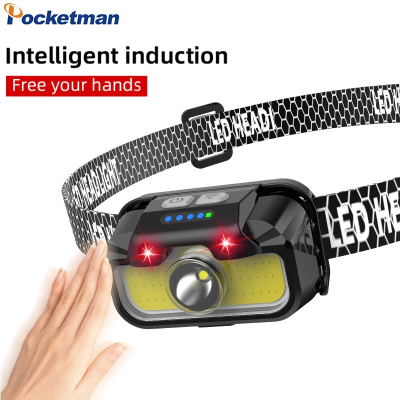 IR Motion Sensor COB LED Headlamp 14 Lighting Modes USB Rechargeable Headlight Outdoor Waterproof Head Lamp Hot Sale 
IR Motion Sensor COB LED Headlamp 14 Lighting Modes USB Rechargeable Headlight Outdoor Waterproof Head Lamp Hot Sale