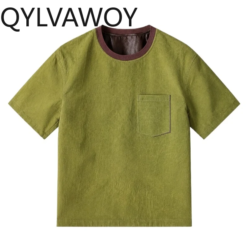 QYLVAWOY High-end T Shirt Xiangyunsha Shirts New Summer Tops 100% Mulberry Silk Men's Shirts Short Sleeve T Shirt Homme Футболка
QYLVAWOY High-end T Shirt Xiangyunsha Shirts New Summer Tops 100% Mulberry Silk Men's Shirts Short Sleeve T Shirt Homme Футболка
