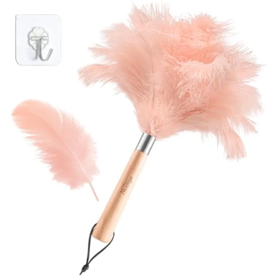 Pink Ostrich Feather Duster with Wooden Handle, 13.5 inch Natural Fluffy Cleaning Tool for Dusting Home, Car, Delicate Surfaces
Pink Ostrich Feather Duster with Wooden Handle, 13.5 inch Natural Fluffy Cleaning Tool for Dusting Home, Car, Delicate Surfaces