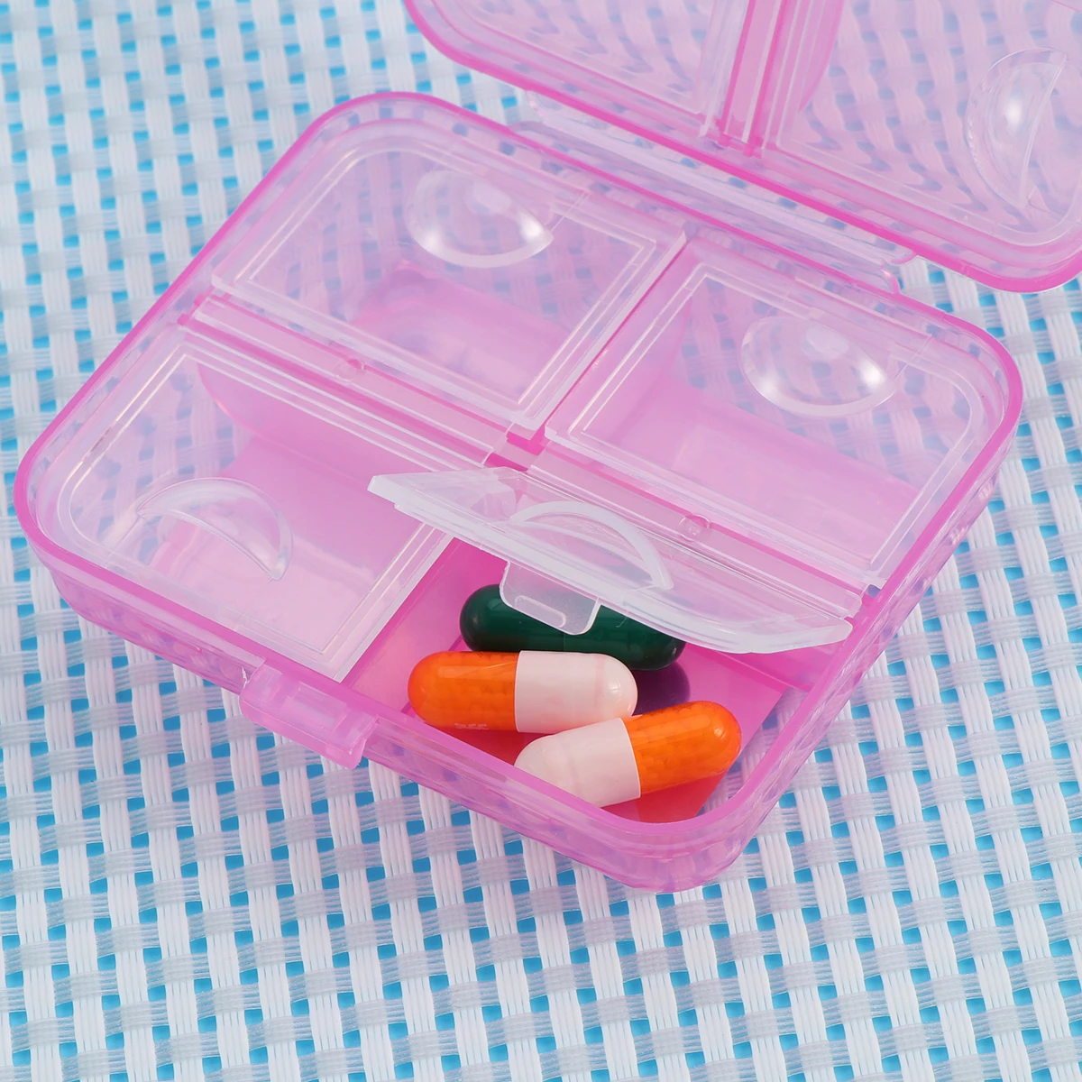 Portable Pill Case 7 Compartments Separate Lids Waterproof Durable Small Holder Travel Pink Medication Compact Easy Carrying
Portable Pill Case 7 Compartments Separate Lids Waterproof Durable Small Holder Travel Pink Medication Compact Easy Carrying