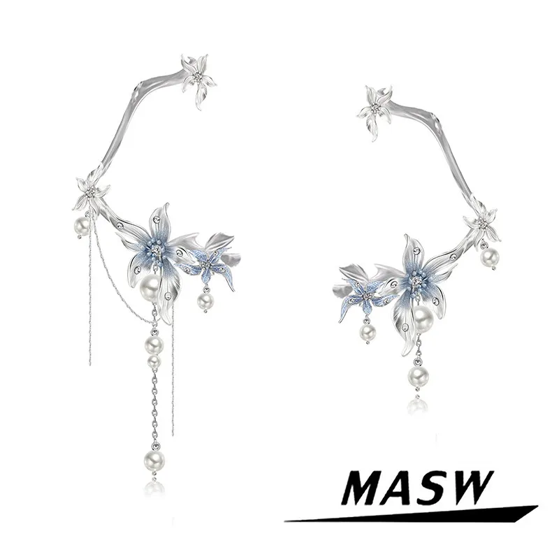 MASW Original Design Elegant Temperament Blue Flower Earrings For Women Female Gifts Modern Jewelry Fine Accessories
MASW Original Design Elegant Temperament Blue Flower Earrings For Women Female Gifts Modern Jewelry Fine Accessories