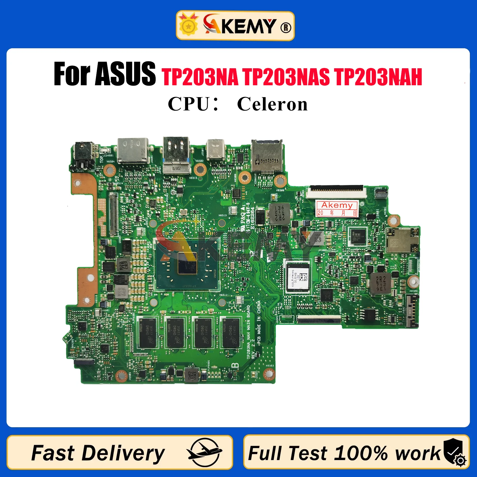 TP203NA Laptop Motherboard For ASUS VivoBook Flip TP203N TP203NA TP203NAS TP203NAH Mainboard With Celeron CPU 100% tests OK stk
TP203NA Laptop Motherboard For ASUS VivoBook Flip TP203N TP203NA TP203NAS TP203NAH Mainboard With Celeron CPU 100% tests OK stk