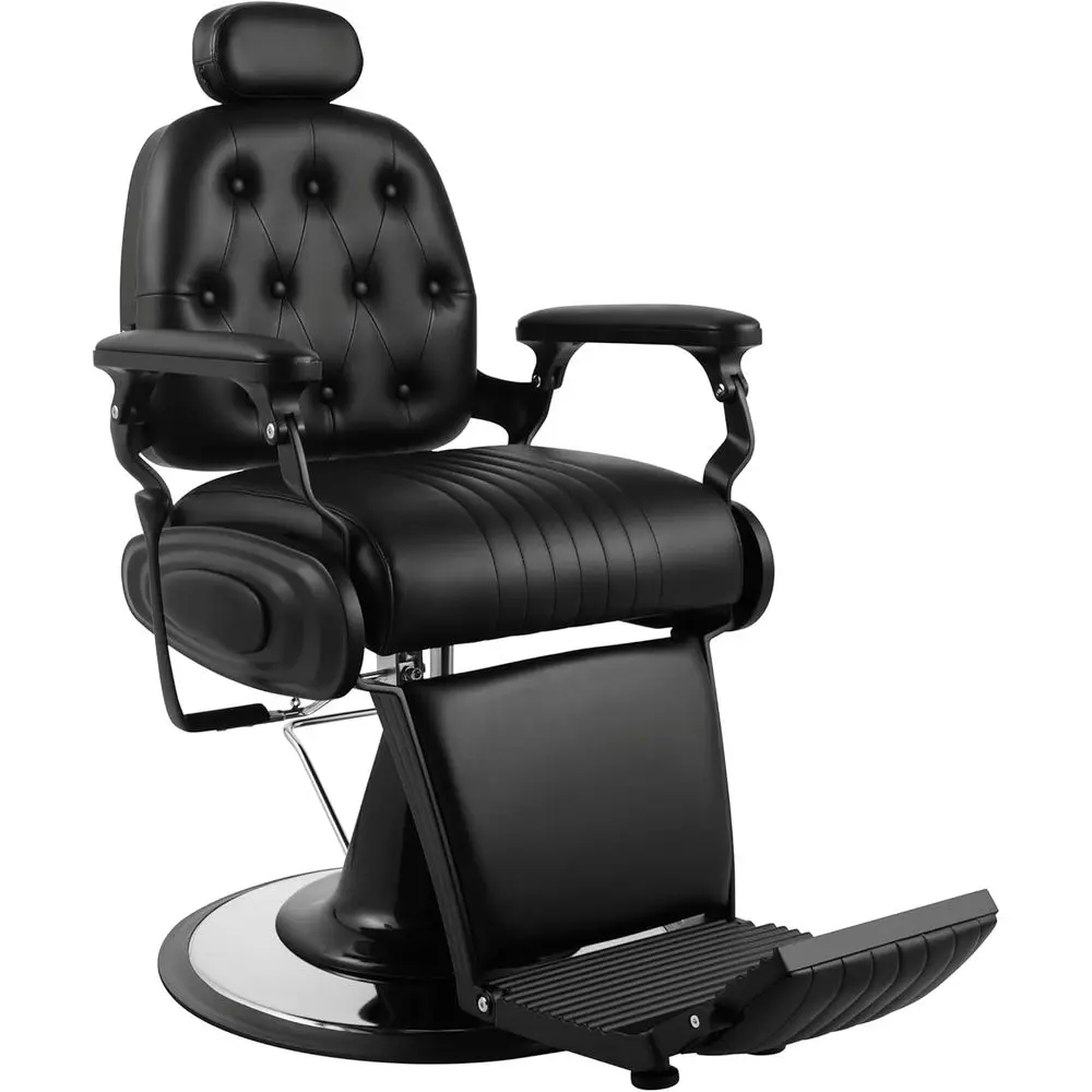 Heavy-Duty Vintage-Style Reclining Barber Chair for Salons and Spas, 550 lbs Capacity, All-Black
Heavy-Duty Vintage-Style Reclining Barber Chair for Salons and Spas, 550 lbs Capacity, All-Black