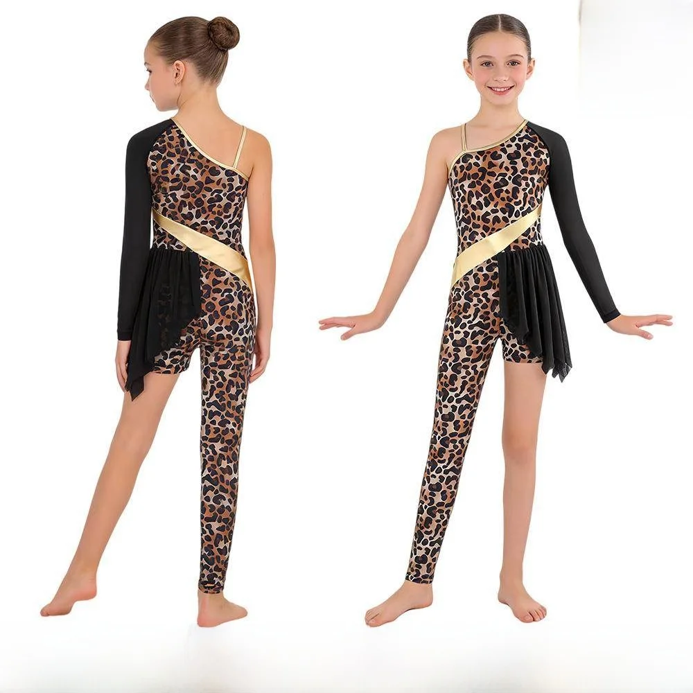 Asymmetric Leopard Print Gymnastics Onesie Children's Girl's Cave Costume Ballet Performance Fitness Halloween Suit
Asymmetric Leopard Print Gymnastics Onesie Children's Girl's Cave Costume Ballet Performance Fitness Halloween Suit