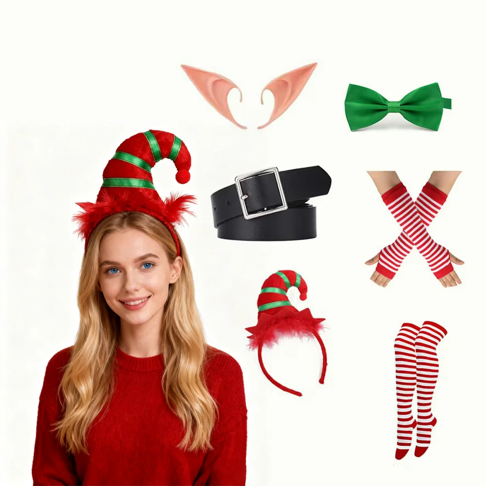 PESENAR Christmas Elf Costume Adult Men Women Kid, Santa's Helper Xmas Festive Outfit Elf Hat Ears Fancy Dress Accessories
PESENAR Christmas Elf Costume Adult Men Women Kid, Santa's Helper Xmas Festive Outfit Elf Hat Ears Fancy Dress Accessories