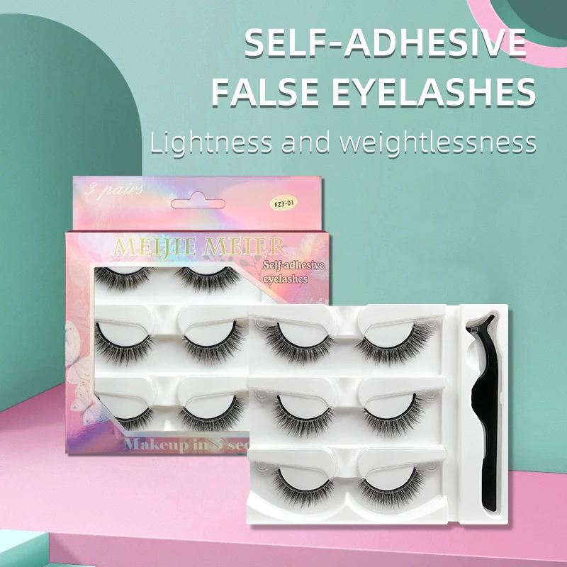 3 Pairs-Reusable Self-adhesive False Eyelashes Tweezer Waterproof Adhesive Tape Eyelashes to Wear No Glue Needed Natural Makeup
3 Pairs-Reusable Self-adhesive False Eyelashes Tweezer Waterproof Adhesive Tape Eyelashes to Wear No Glue Needed Natural Makeup