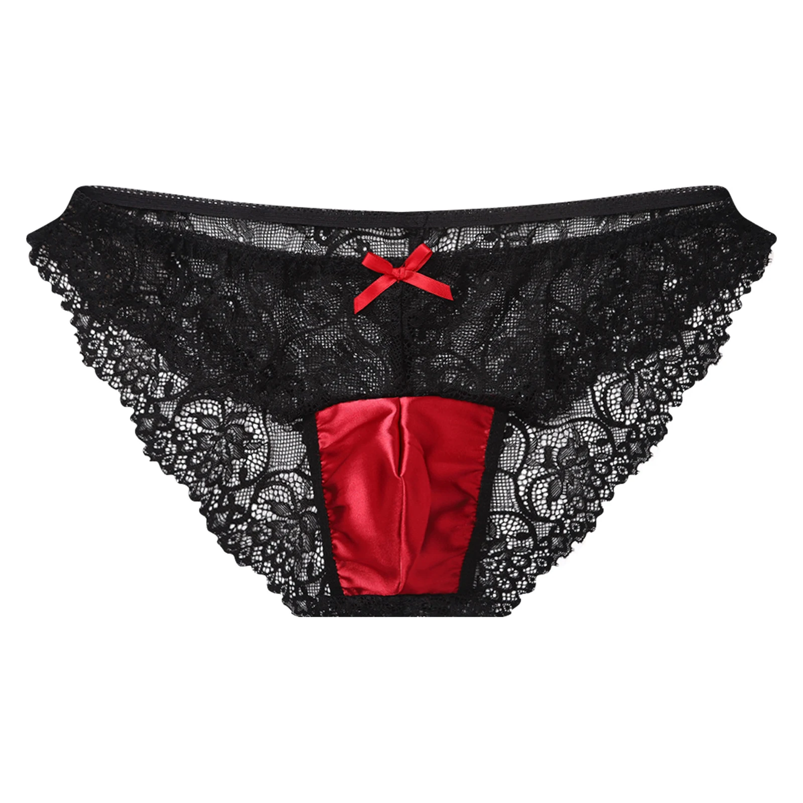 Men's Sissy Low Rise Briefs See Through Floral Lace Bow Satin Pouch Panties Underwear Fancy Lingerie for Nightclub Couple Games
Men's Sissy Low Rise Briefs See Through Floral Lace Bow Satin Pouch Panties Underwear Fancy Lingerie for Nightclub Couple Games