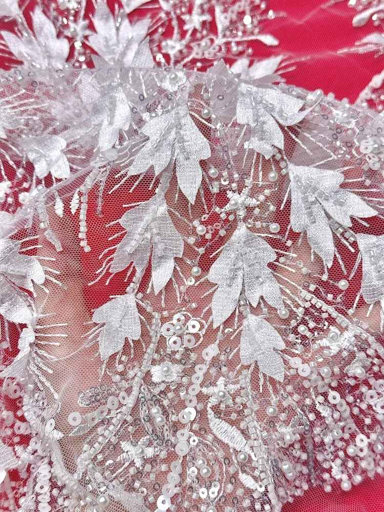 Latest African 3D Lace Fabric Embroidery 2026 French Sequins Mesh Lace Fabric Nigerian Tulle Lace for Party Dress 5 Yards
Latest African 3D Lace Fabric Embroidery 2026 French Sequins Mesh Lace Fabric Nigerian Tulle Lace for Party Dress 5 Yards