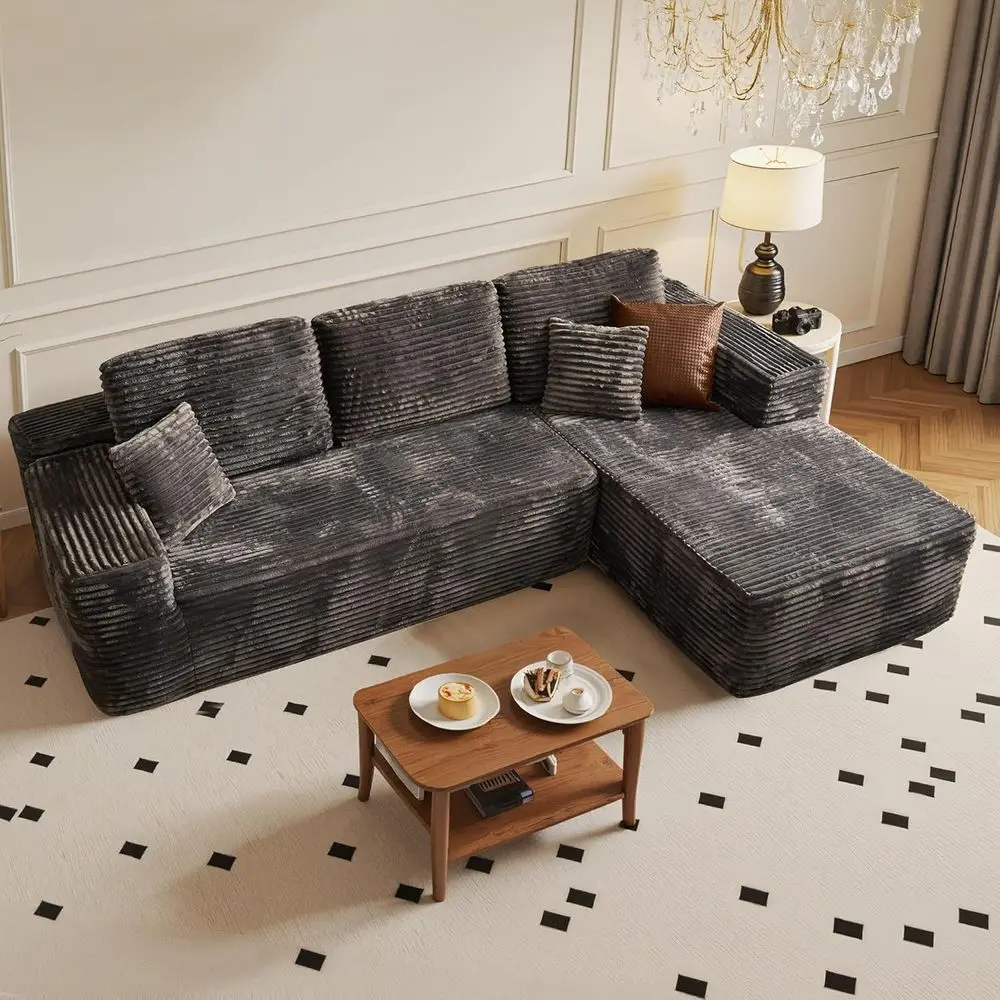 104 Grey L-Shaped Cloud Sectional Sofa with Chaise, Deep Seating, Plush Minimalist Design for Comfortable Living Room or Office
104 Grey L-Shaped Cloud Sectional Sofa with Chaise, Deep Seating, Plush Minimalist Design for Comfortable Living Room or Office