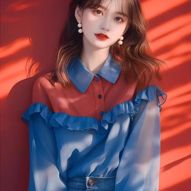 Рубашка в синюю полоску с уникальным дизайном и модным стилем, подходит для женщин с маленькой шипой Блузка Женская блузка Женская блузка
Рубашка в синюю полоску с уникальным дизайном и модным стилем, подходит для женщин с маленькой шипой Блузка Женская блузка Женская блузка