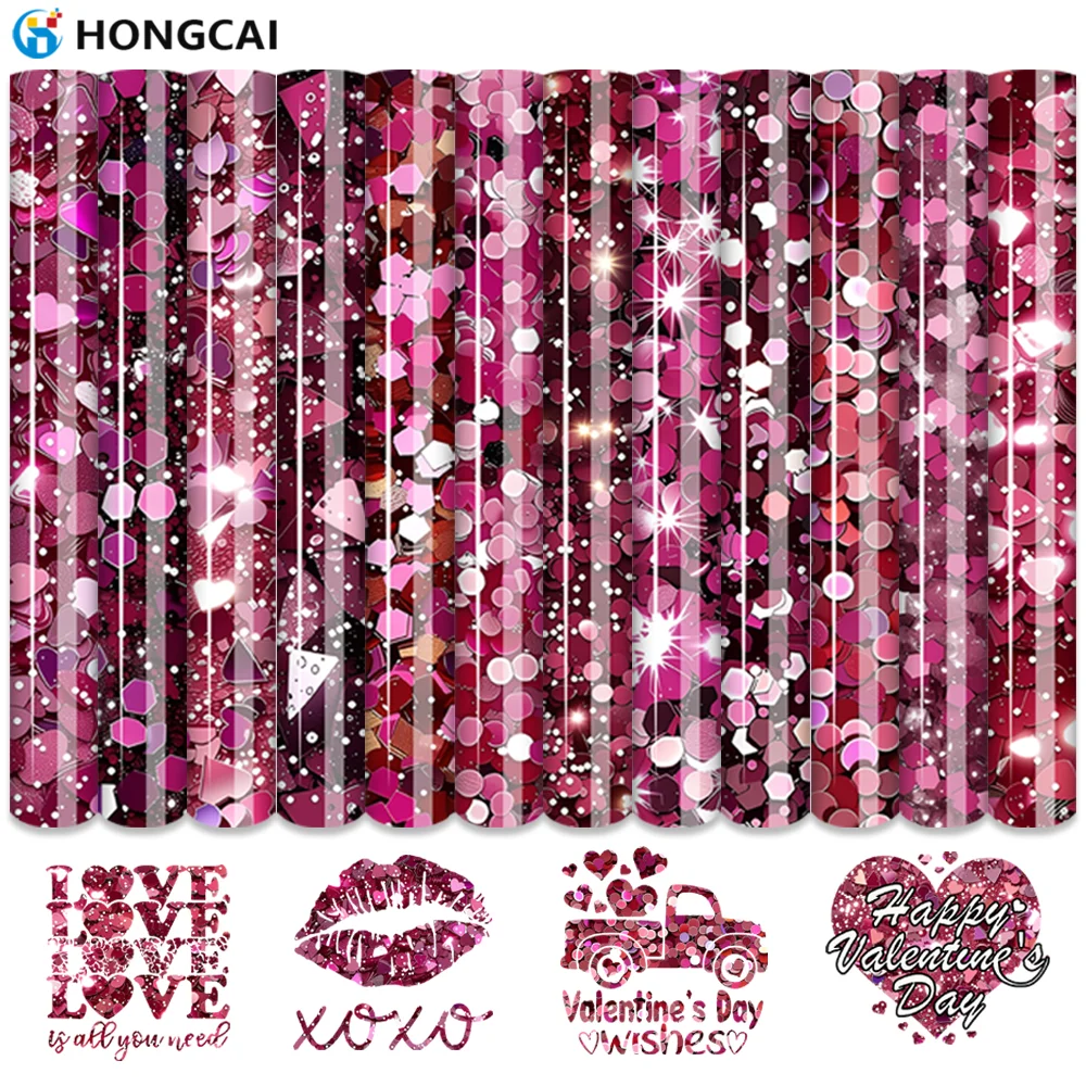 12-Piece Valentine's Day Sparkling Pink Diamond Heart Heat Transfer Vinyl, 11.81×9.84 inches, for DIY Clothing Projects
12-Piece Valentine's Day Sparkling Pink Diamond Heart Heat Transfer Vinyl, 11.81×9.84 inches, for DIY Clothing Projects