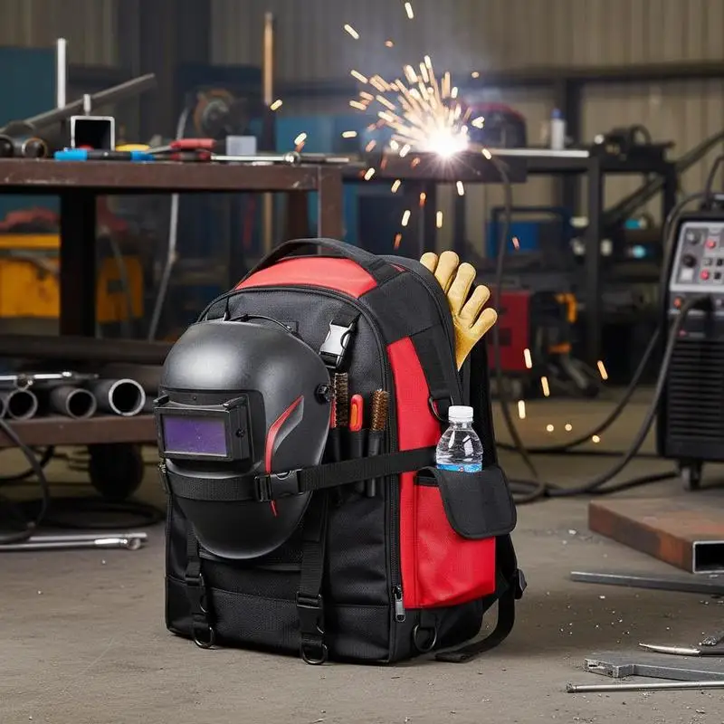 Welder Equipment Carrier 25.2L for Welding Workshop, Camping Trip, Hiking Adventure, 1680D High-Density Polyester Heavy Duty Gear Pack with Helmet Compartment, Multi-Pocket Tool Storage Organizer Bag
Welder Equipment Carrier 25.2L for Welding Workshop, Camping Trip, Hiking Adventure, 1680D High-Density Polyester Heavy Duty Gear Pack with Helmet Compartment, Multi-Pocket Tool Storage Organizer Bag