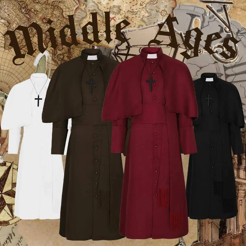 Medieval Priest Cosplay Costume Vintage Robe Role-plang Apparel loween Religious Priestly Attire Ethnic Stage Costume
Medieval Priest Cosplay Costume Vintage Robe Role-plang Apparel loween Religious Priestly Attire Ethnic Stage Costume