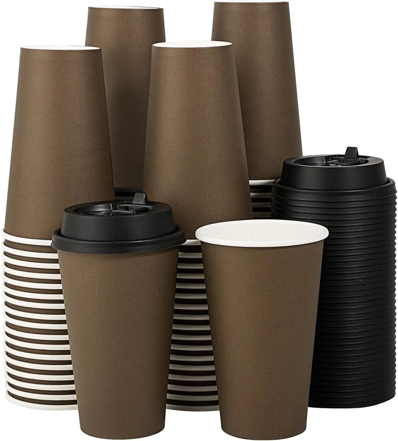 100 Pack 16 oz Disposable Paper Coffee Cups with Lids for Coffee, Water, Juice, or Tea, Brown Hot Paper Cups for Home, R
100 Pack 16 oz Disposable Paper Coffee Cups with Lids for Coffee, Water, Juice, or Tea, Brown Hot Paper Cups for Home, R