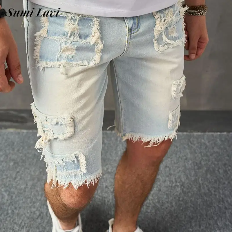 Y2K Style Ripped Design Mens Denim Shorts Summer Trendy Solid Color Slim Fit Jean Shorts Men Vintage Straight Denim Short Pant
Y2K Style Ripped Design Mens Denim Shorts Summer Trendy Solid Color Slim Fit Jean Shorts Men Vintage Straight Denim Short Pant