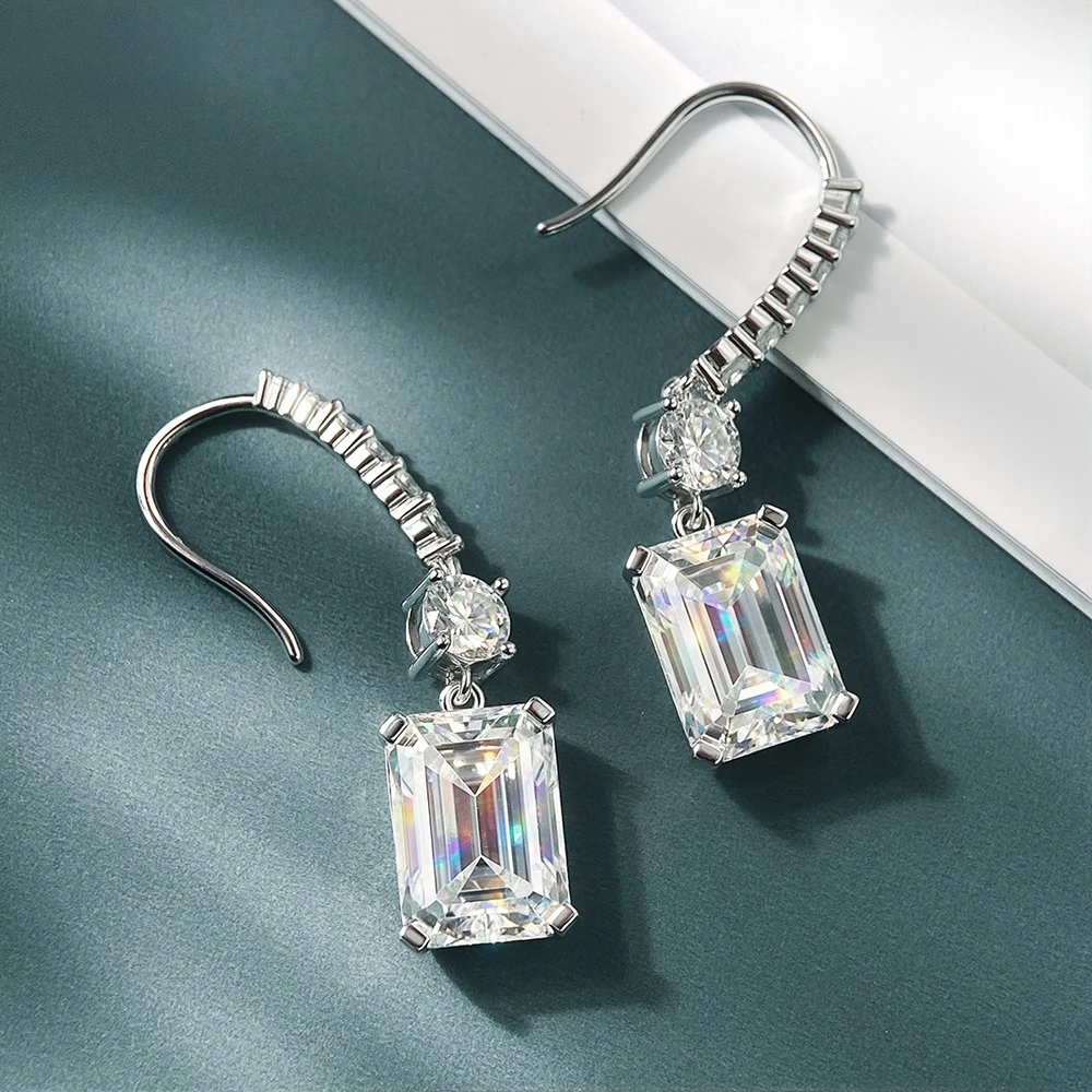HORRIPAL D Color Emerald Cut Moissanite Drop Earrings GRA Certified Lab Grow Diamond S925 Sterling Silver Women's Gift Jewelry
HORRIPAL D Color Emerald Cut Moissanite Drop Earrings GRA Certified Lab Grow Diamond S925 Sterling Silver Women's Gift Jewelry