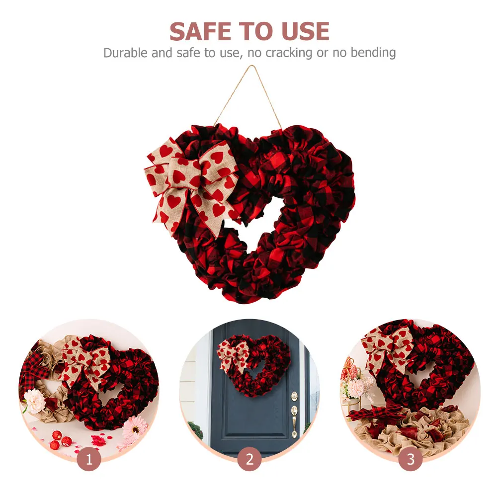 Valentine'S Day Heart Shaped Wreath Decor Wedding Party Decoration Front Door Hanging Garland Polyester Lightweight
Valentine'S Day Heart Shaped Wreath Decor Wedding Party Decoration Front Door Hanging Garland Polyester Lightweight