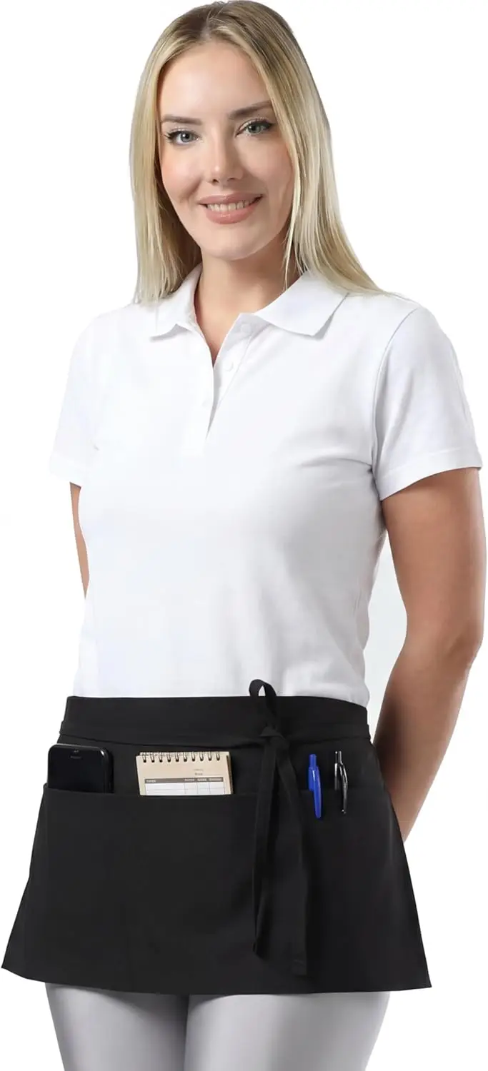 Waist Apron with 3 Pockets Waterdrop Resistant Cotton Blend Chef Server Apron for Women Men Kitchen BBQ Art (Black)
Waist Apron with 3 Pockets Waterdrop Resistant Cotton Blend Chef Server Apron for Women Men Kitchen BBQ Art (Black)