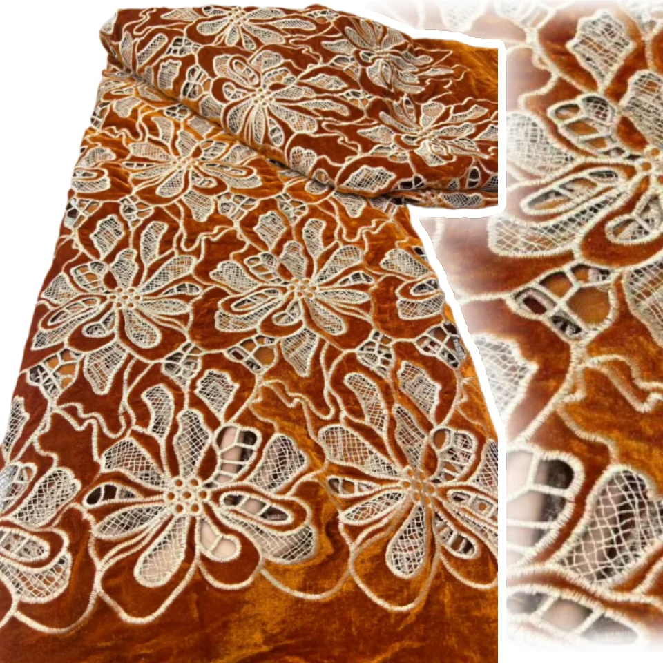 Африканская бархатная кружевная ткань с лазерной вышивкой, 2024, высококачественная хлопковая гипюровая ткань для осеннего и зимнего праздничного платья SZ1713
Африканская бархатная кружевная ткань с лазерной вышивкой, 2024, высококачественная хлопковая гипюровая ткань для осеннего и зимнего праздничного платья SZ1713