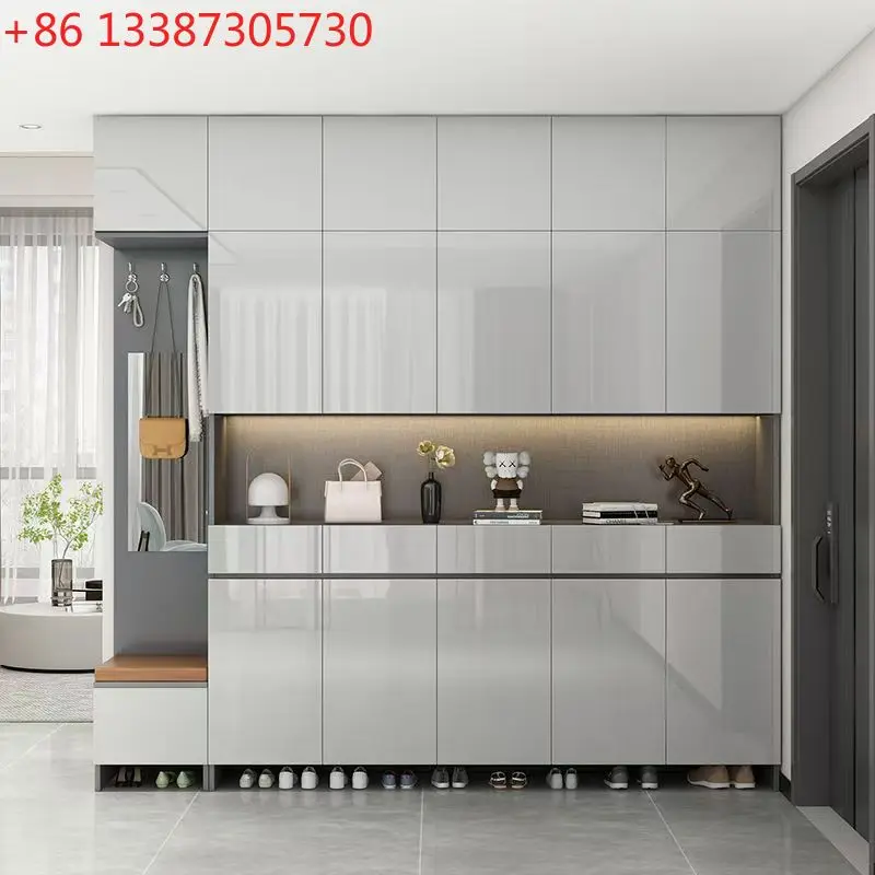 Entry door shoe cabinet Household modern simple heightening Entry shoe cabinet integrated against the wall
Entry door shoe cabinet Household modern simple heightening Entry shoe cabinet integrated against the wall