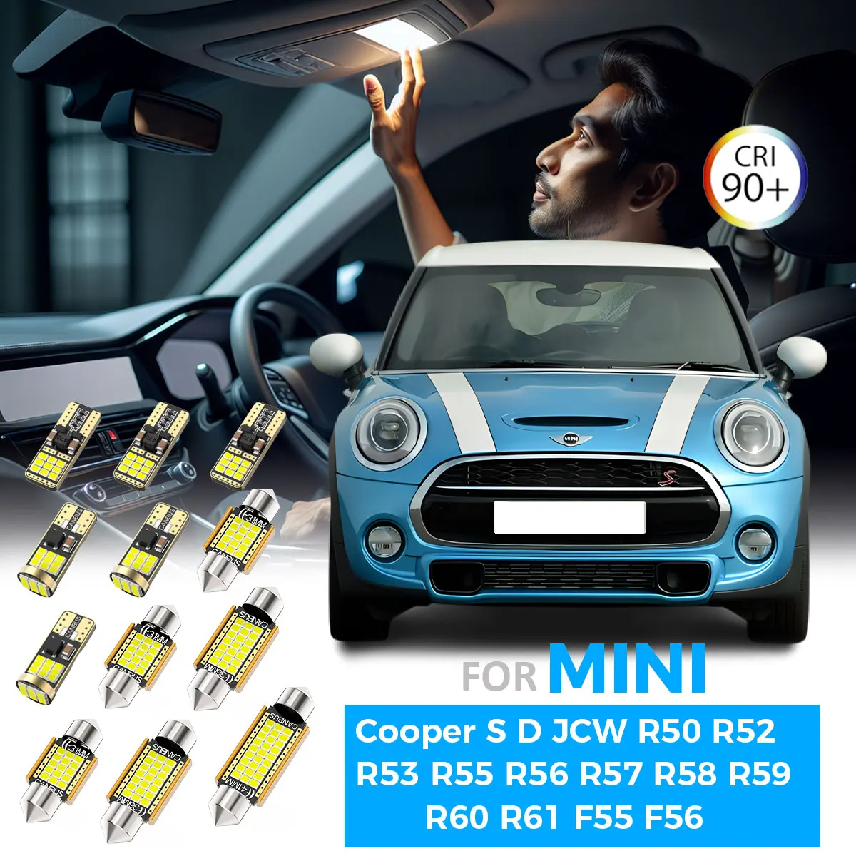 AENVTOL для MINI Clubman Countryman Paceman Cooper S D JCW R50 R52 R53 R55 R56 R57 R58 R59 R60 R61 F55 56 Комплект внутреннего освещения LED
AENVTOL для MINI Clubman Countryman Paceman Cooper S D JCW R50 R52 R53 R55 R56 R57 R58 R59 R60 R61 F55 56 Комплект внутреннего освещения LED