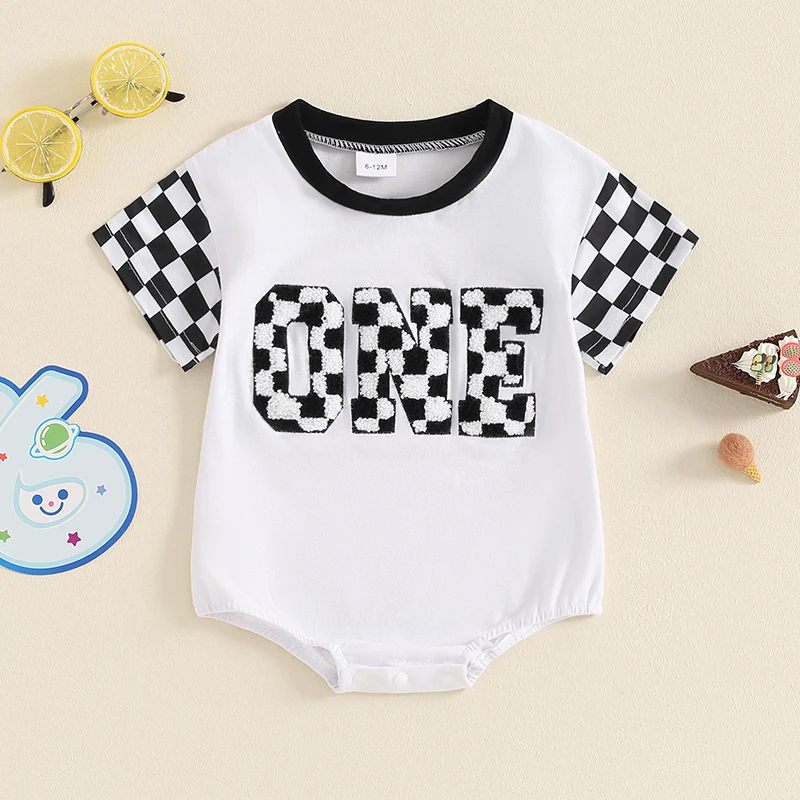 2024-05-07 Lioraitiin Baby Boys First Birthday Romper, Short Sleeve Crew Neck Plaid Embroidery Letters Summer Bodysuit Clothes
2024-05-07 Lioraitiin Baby Boys First Birthday Romper, Short Sleeve Crew Neck Plaid Embroidery Letters Summer Bodysuit Clothes