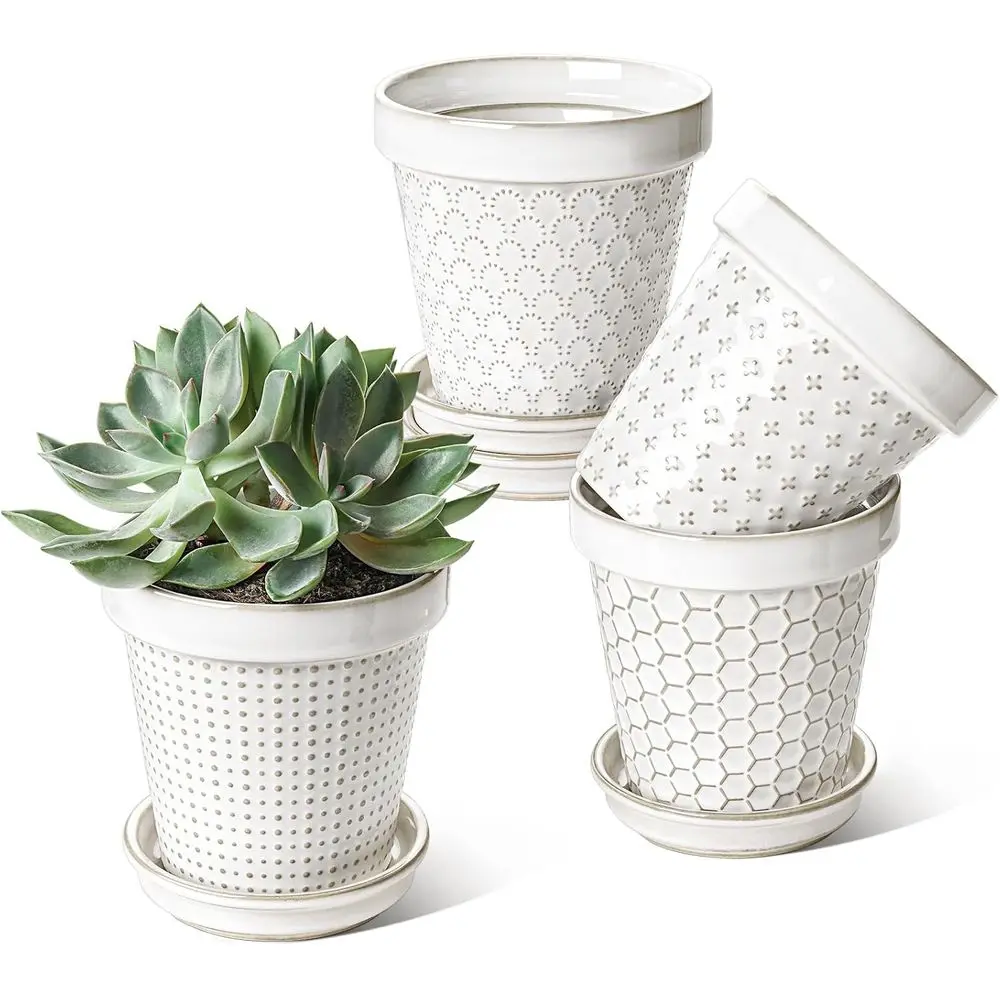 LE TAUCI Ceic Plant Pots, 4.9 Inch lower Pots with Drainage Hole & Saucer, Emed Planter Pots or Indoor Plant Succulent, Orchid,
LE TAUCI Ceic Plant Pots, 4.9 Inch lower Pots with Drainage Hole & Saucer, Emed Planter Pots or Indoor Plant Succulent, Orchid,