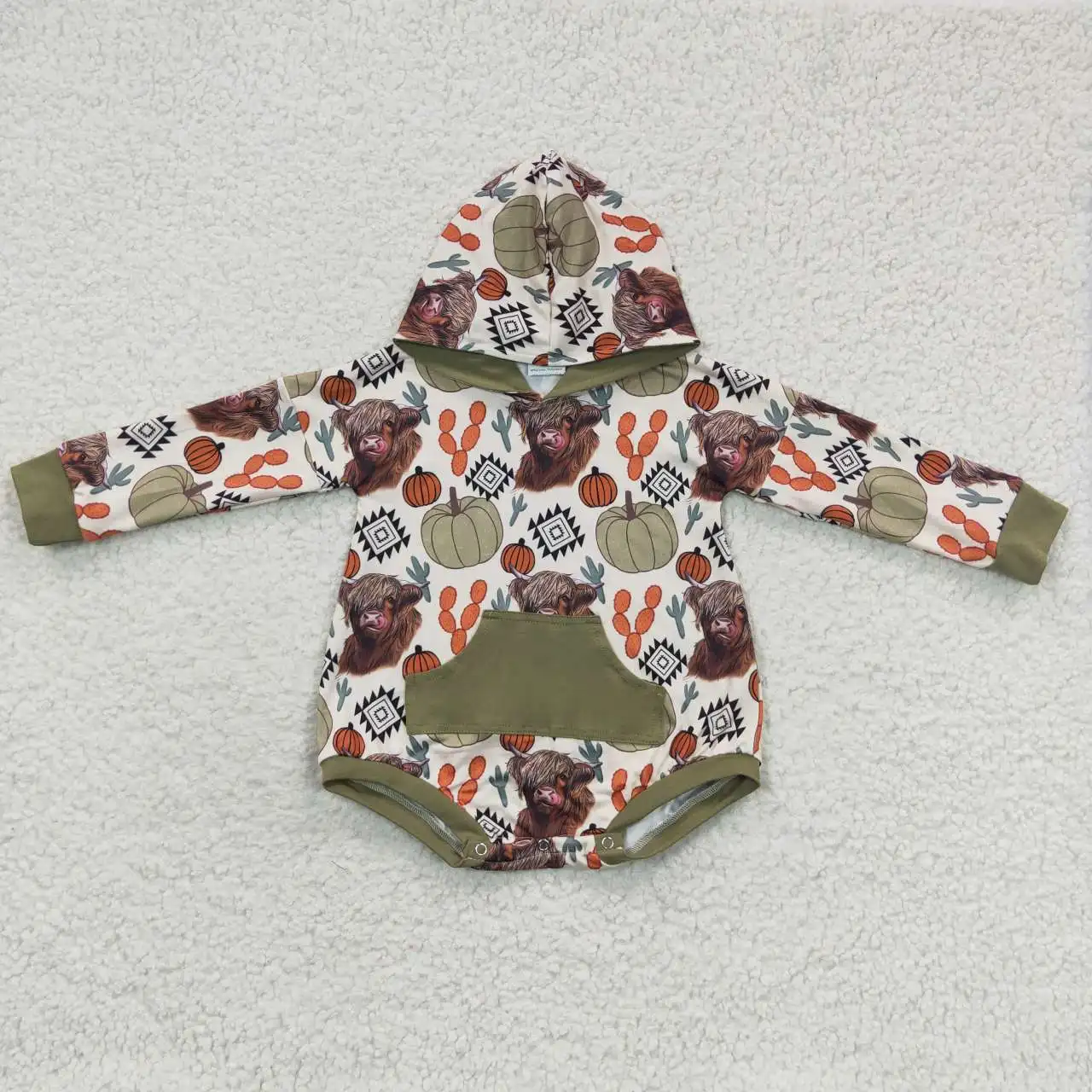 Wholesale Newborn Pumpkin Bubble Baby Boy Girl Western Hoodie Romper Children Cactus Cow Pocket Jumpsuit Kid Toddler One-piece
Wholesale Newborn Pumpkin Bubble Baby Boy Girl Western Hoodie Romper Children Cactus Cow Pocket Jumpsuit Kid Toddler One-piece