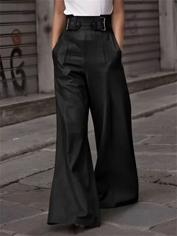 2025 New Autumn Winter Women's Faux Pu Long Pants High Waisted Loose Pleated Pockets Streetwear Female Wide Leg Trousers
2025 New Autumn Winter Women's Faux Pu Long Pants High Waisted Loose Pleated Pockets Streetwear Female Wide Leg Trousers