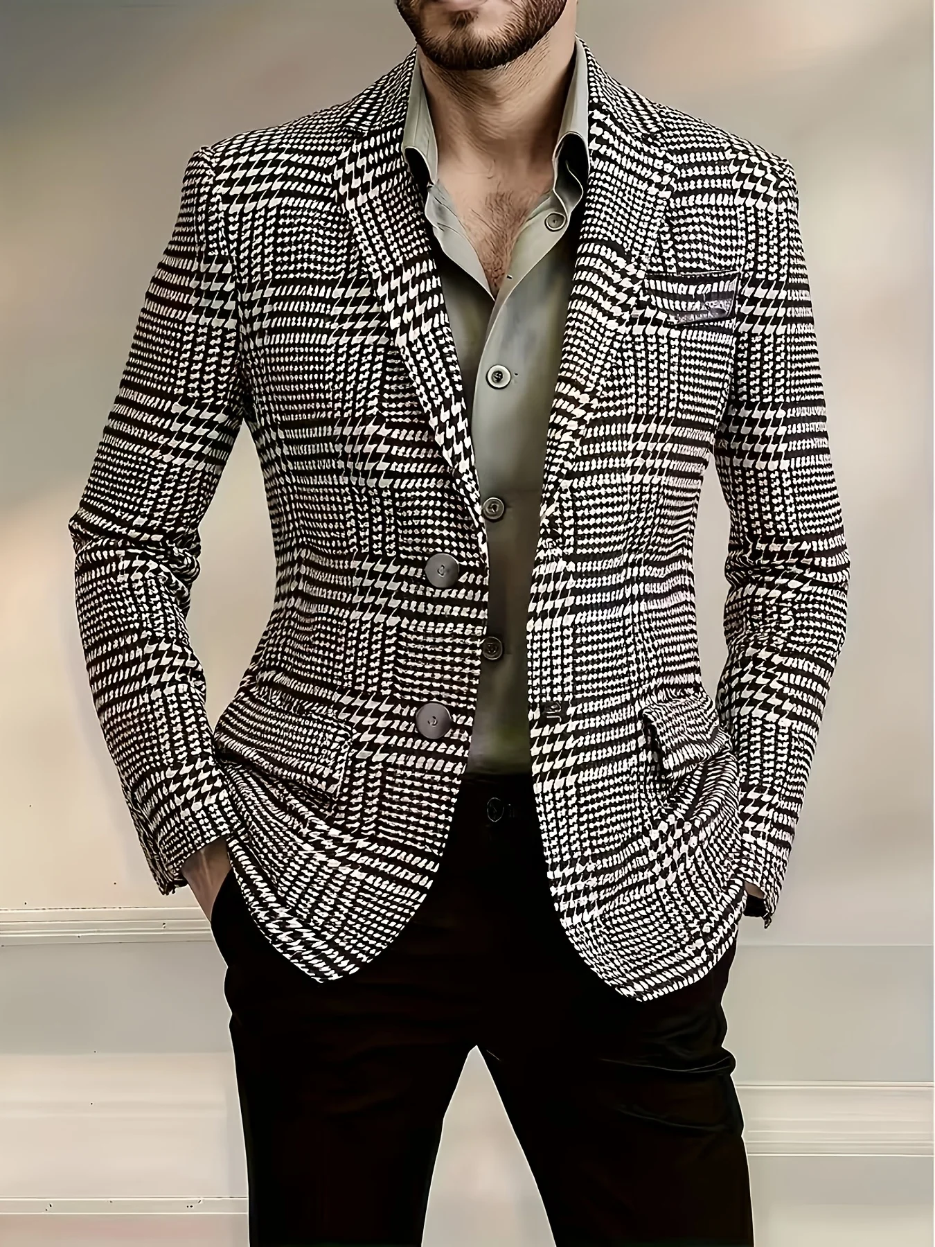 Men's high-end new style suit single jacket, fashionable wedding banquet party wedding dress clothing, evening date.
Men's high-end new style suit single jacket, fashionable wedding banquet party wedding dress clothing, evening date.