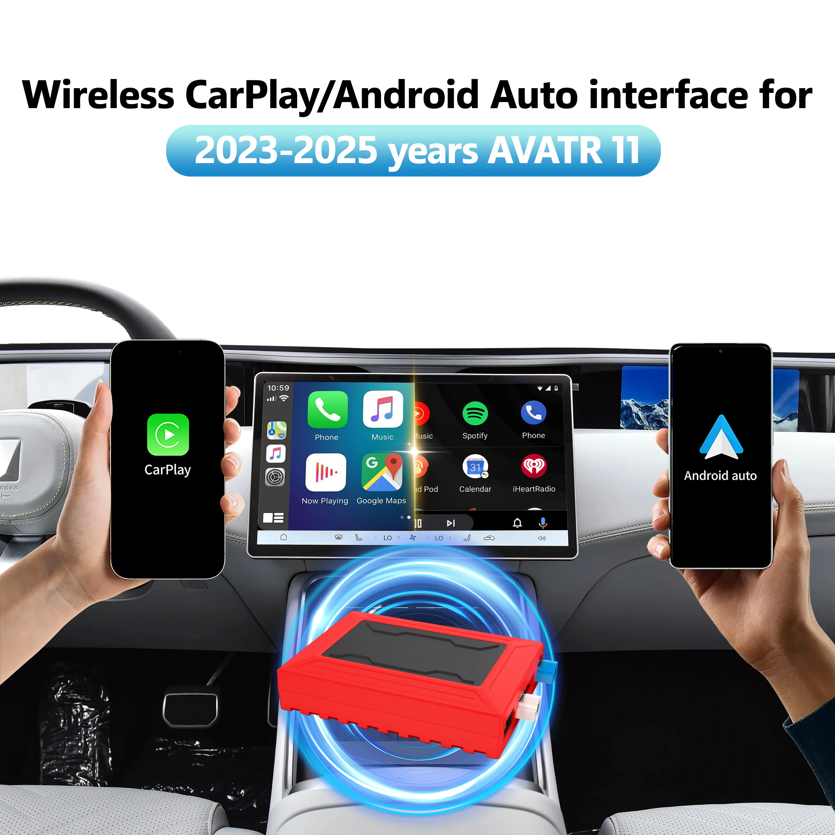 For AVATR 11 2023-2025 Wireless CarPlay Android Auto Interface OEM Upgrade Module Mirrorlink Steering Control Plug&Play
For AVATR 11 2023-2025 Wireless CarPlay Android Auto Interface OEM Upgrade Module Mirrorlink Steering Control Plug&Play