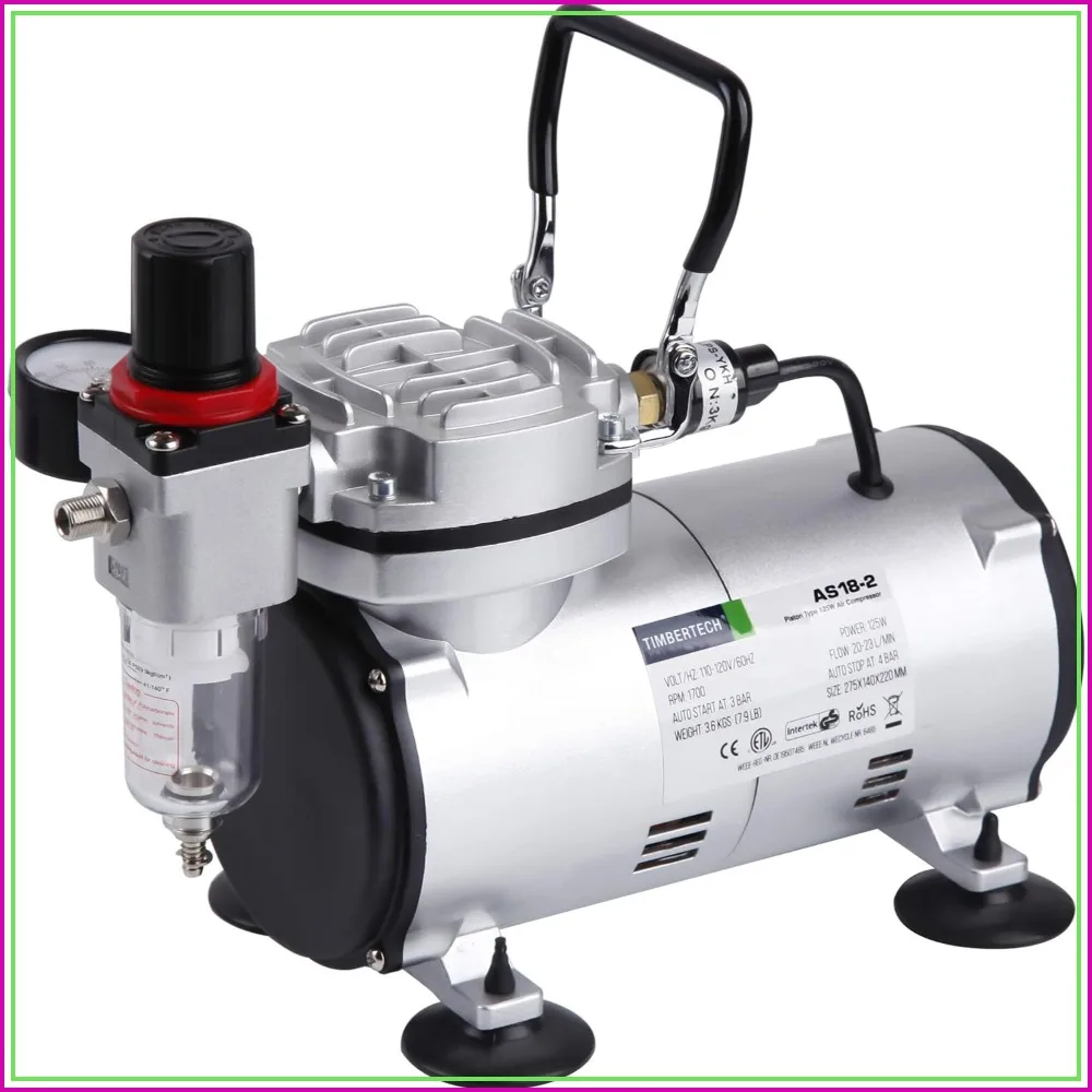 Mini Airbrush Compressor, 4 Bar Auto Stop, Quiet 47dB for Hobby Painting, Cake Decor, Tattoo, Model Art
Mini Airbrush Compressor, 4 Bar Auto Stop, Quiet 47dB for Hobby Painting, Cake Decor, Tattoo, Model Art
