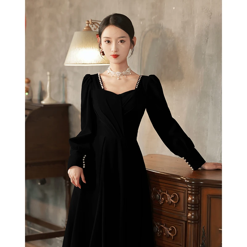 Ele Bla Evening Gown Women's Luxury High-End Dinner Host Summer Adult Ceremony Long Sve Floor Length Korean Sle
Ele Bla Evening Gown Women's Luxury High-End Dinner Host Summer Adult Ceremony Long Sve Floor Length Korean Sle