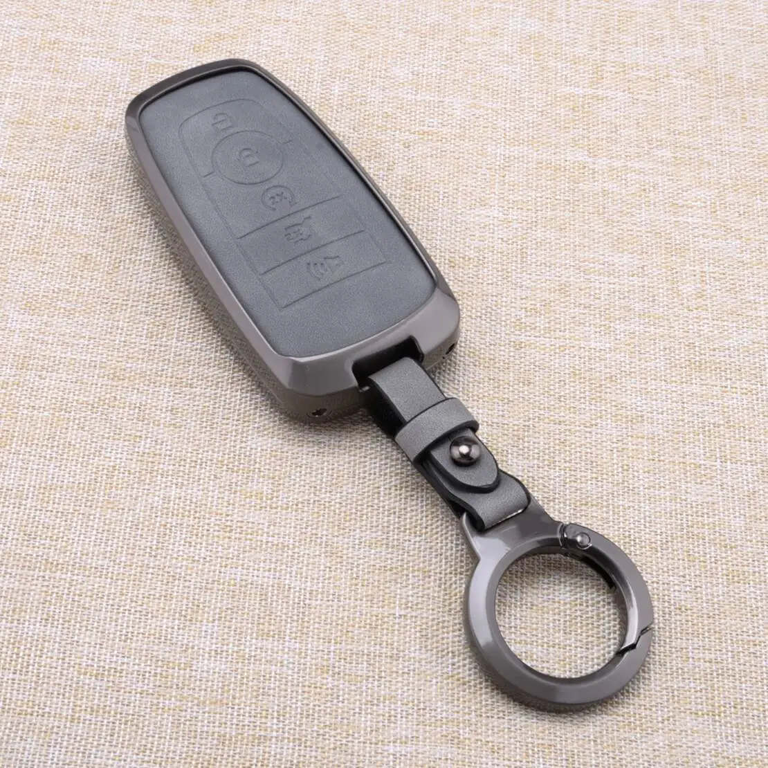 5 Buttons Leather Car Remote Key Fob Case Cover Bag Protector Keychain Ring fit for Ford Explorer Ecosport Kuga Lincoln
5 Buttons Leather Car Remote Key Fob Case Cover Bag Protector Keychain Ring fit for Ford Explorer Ecosport Kuga Lincoln