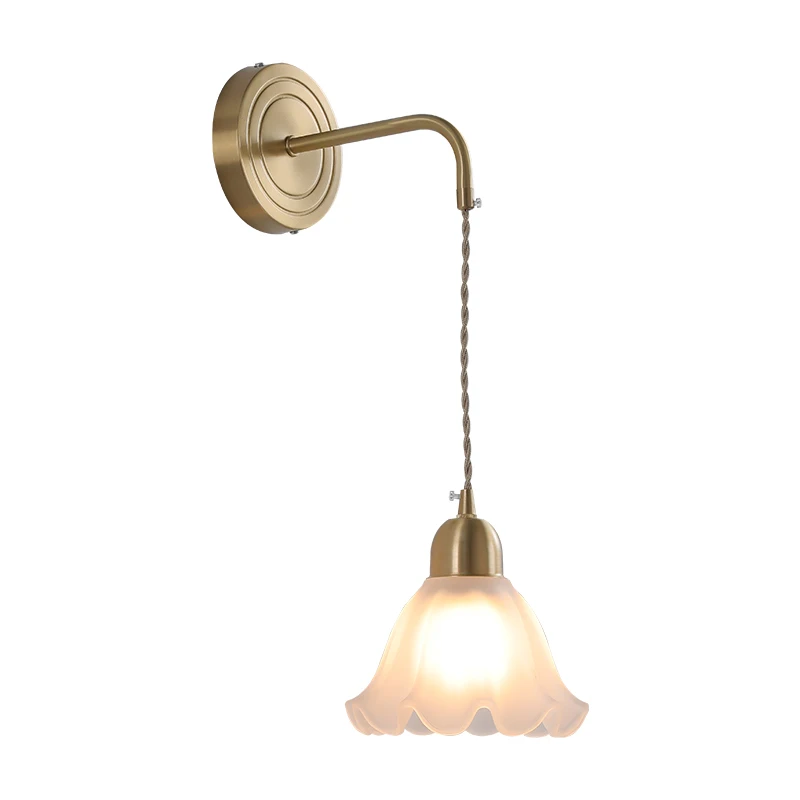 Nordic French Residential Living Room Study Light Simple Modern Glass All Copper Wall Cable Light Bedroom Headboard Wall Lamp
Nordic French Residential Living Room Study Light Simple Modern Glass All Copper Wall Cable Light Bedroom Headboard Wall Lamp
